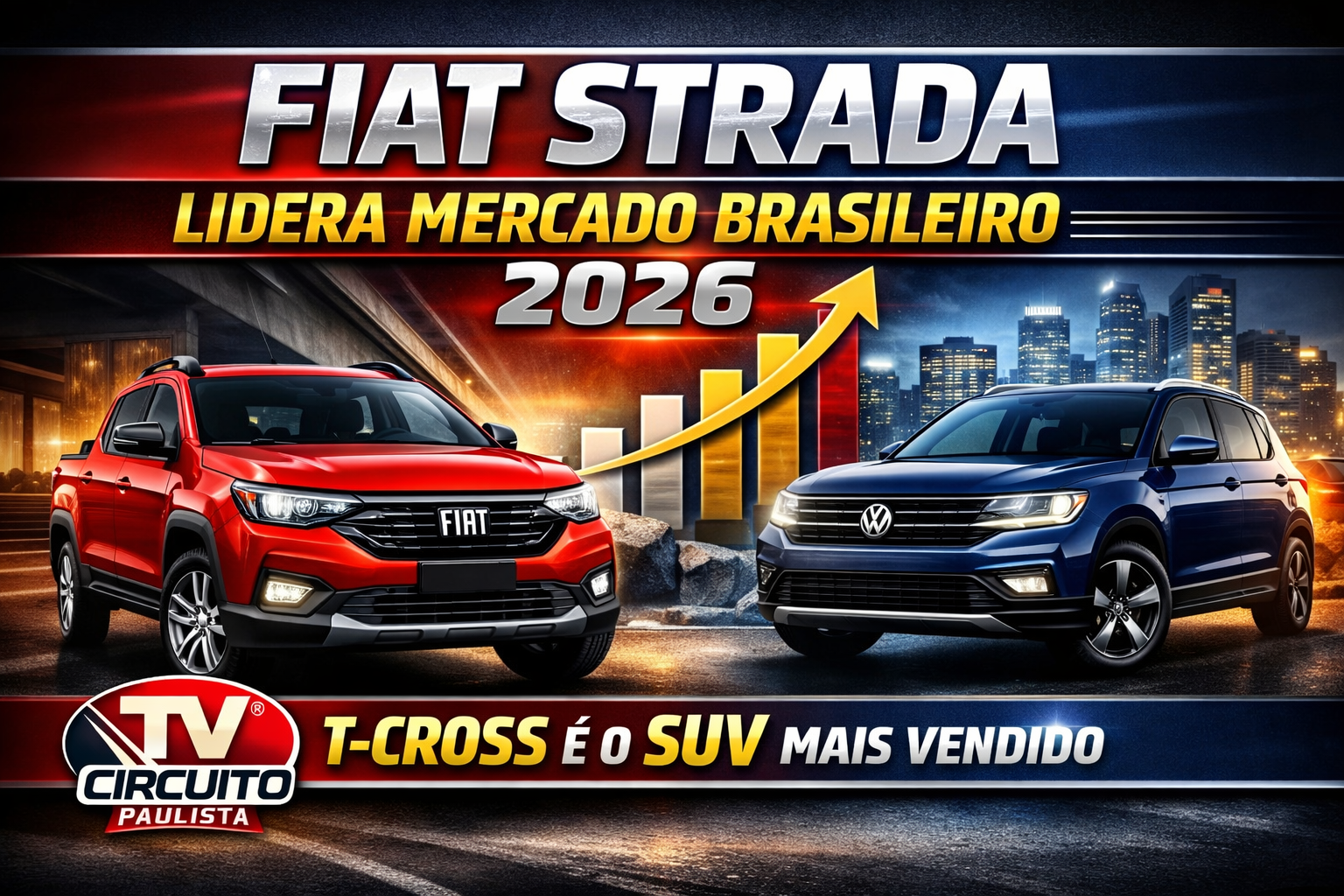 FIAT STRADA LIDERA O MERCADO BRASILEIRO; MODELOS DE BAIXO VOLUME OCUPAM A OUTRA PONTA DO RANKING