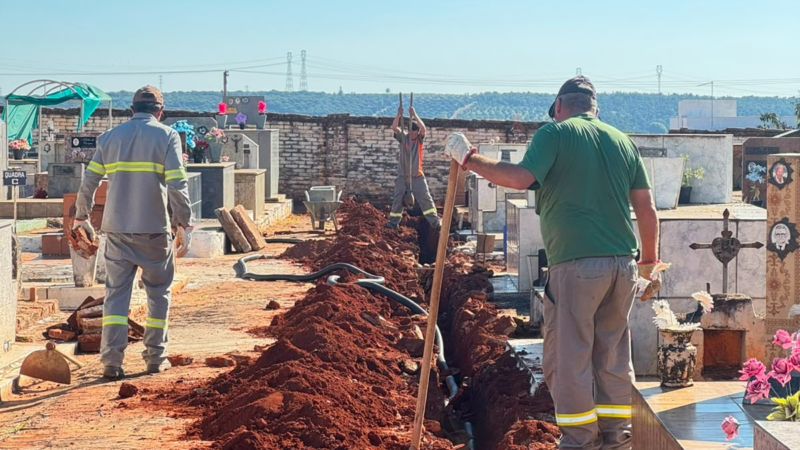 Santo Antônio de Posse – Prefeitura inicia obra que garantirá 100% de iluminação no Cemitério Municipal