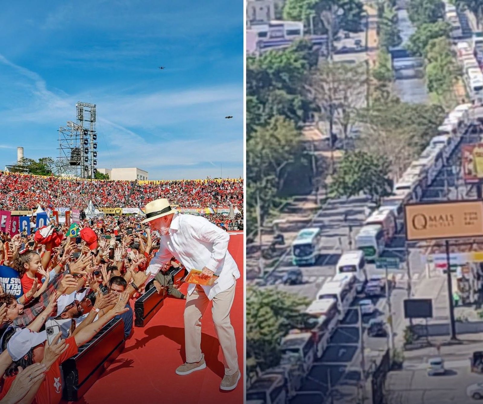 🚨 FOI GENTE DE TODO LADO! DEZENAS DE ÔNIBUS LOTAM SÃO BERNARDO PARA O ATO DE LULA — QUEM PAGOU ESSA CONTA?