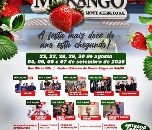 Grandes atrações esperam por você na Festa do Morango