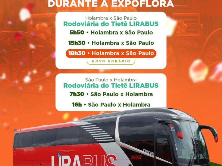 NOVO HORÁRIO DE ÔNIBUS ENTRE HOLAMBRA E SÃO PAULO DURANTE A EXPOFLORA