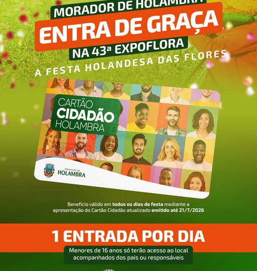 HOLAMBRENSES TÊM ENTRADA GRATUITA NA EXPOFLORA