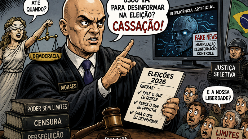 BRASIL MERGULHA DE VEZ NA DITADURA DA TOGA? MORAES FALA EM CASSAÇÃO POR MAU USO DE IA NAS ELEIÇÕES
