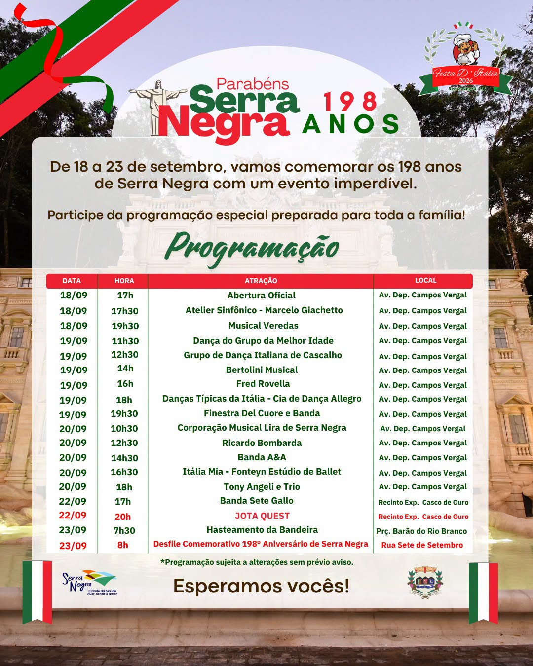  Serra Negra está em festa pelos seus 198 anos!