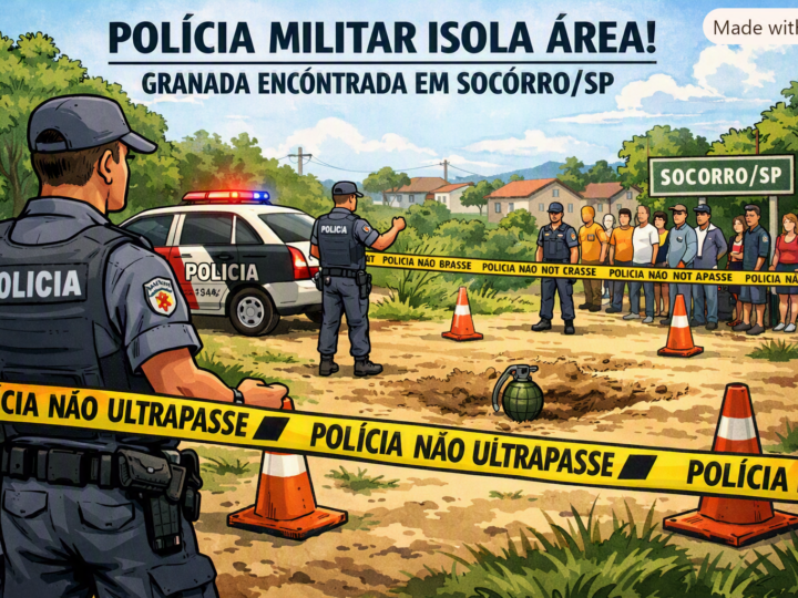 POLÍCIA MILITAR ISOLA ÁREA E ACIONA GATE APÓS GRANADA SER ENCONTRADA EM SOCORRO