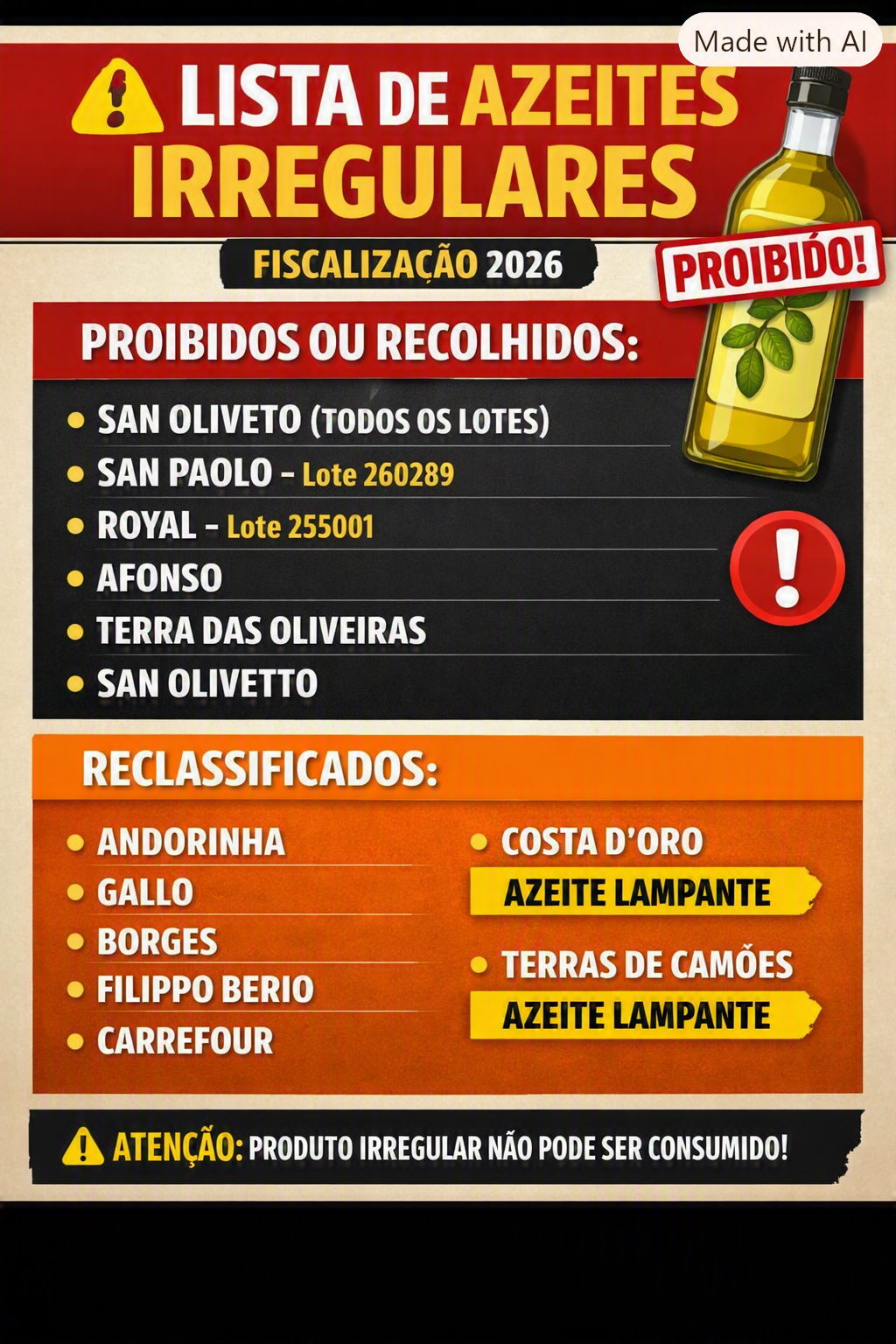 AZEITES IRREGULARES: O QUE O CONSUMIDOR PRECISA SABER ANTES DE COLOCAR O PRODUTO NO CARRINHO
