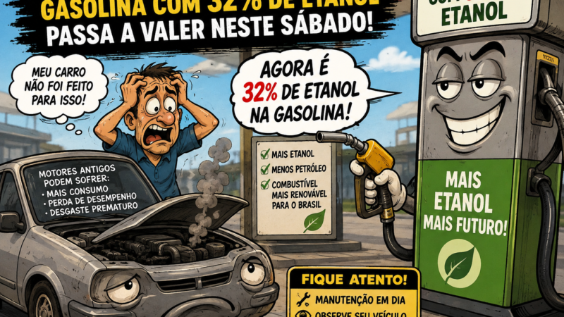 ADEUS, MOTOR? GASOLINA COM 32% DE ETANOL PASSA A VALER NESTE SÁBADO