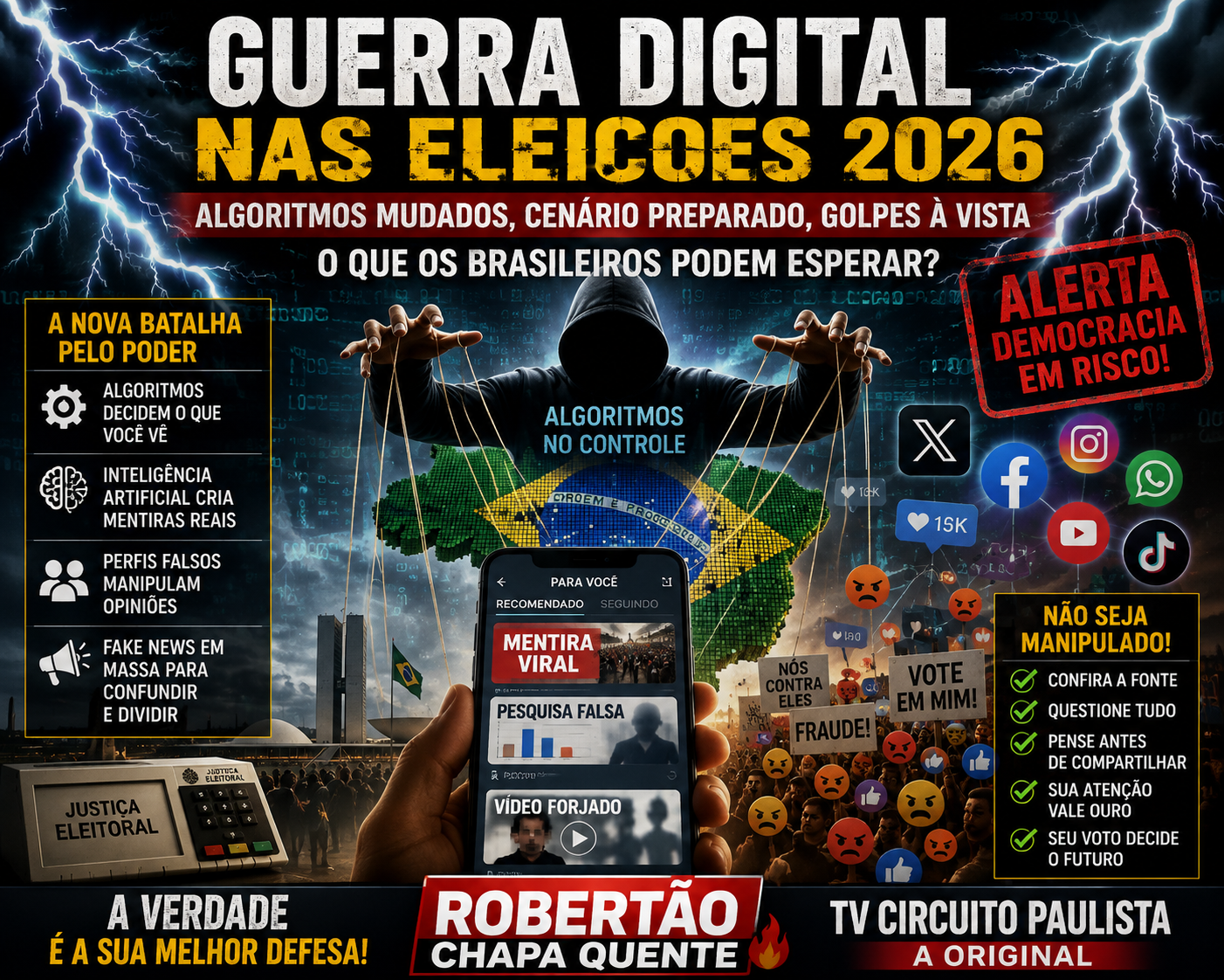 GUERRA DIGITAL PROMETE AGITAR A POLÍTICA BRASILEIRA NAS ELEIÇÕES DE 2026
