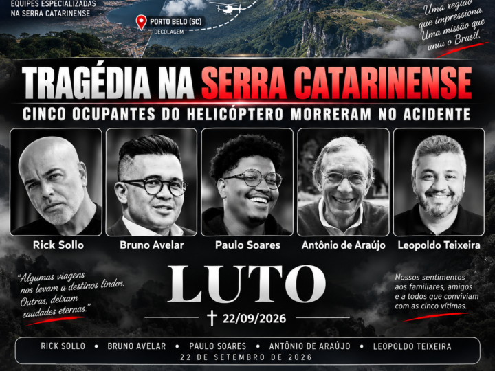 TRAGÉDIA NA SERRA CATARINENSE: CINCO OCUPANTES DE HELICÓPTERO MORREM EM ACIDENTE