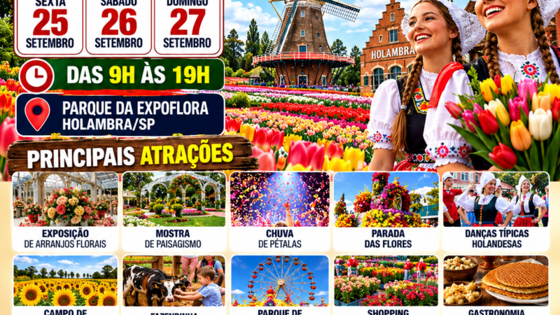 EXPOFLORA 2026 TERMINA NESTE FINAL DE SEMANA EM HOLAMBRA