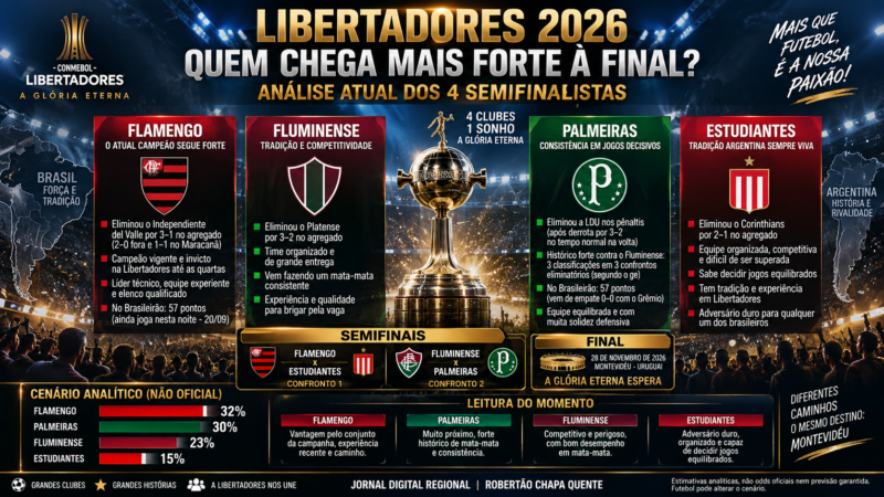 LIBERTADORES 2026: QUATRO CLUBES, DUAS VAGAS E UM TÍTULO EM JOGO
