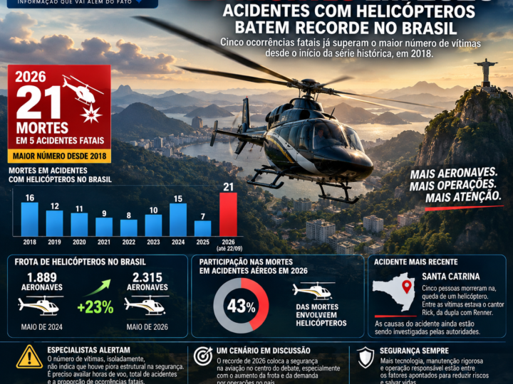 21 MORTES EM 2026: ACIDENTES COM HELICÓPTEROS BATEM RECORDE NO BRASIL