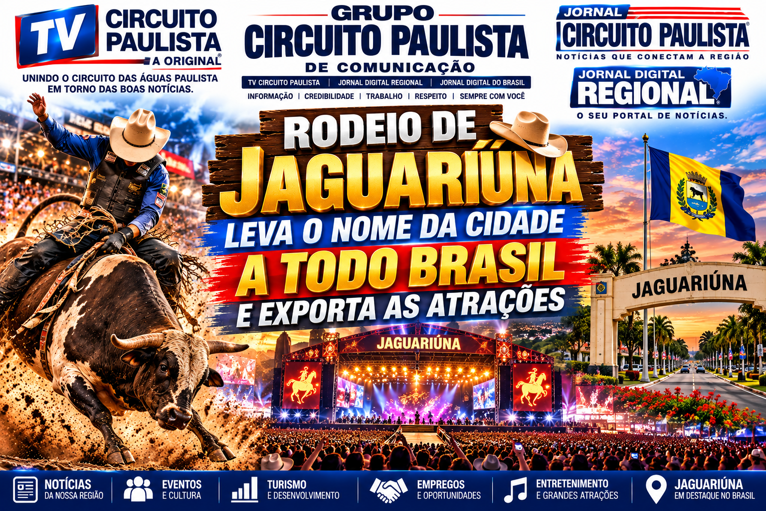 RODEIO DE JAGUARIÚNA LEVA O NOME DA CIDADE PARA TODO O BRASIL E TRANSFORMA O MUNICÍPIO EM VITRINE DA CULTURA COUNTRY