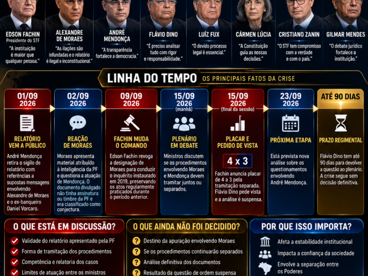 A CRISE NO STF: O QUE ESTÁ EM JOGO NO CONFRONTO ENTRE MORAES, MENDONÇA E O PLENÁRIO