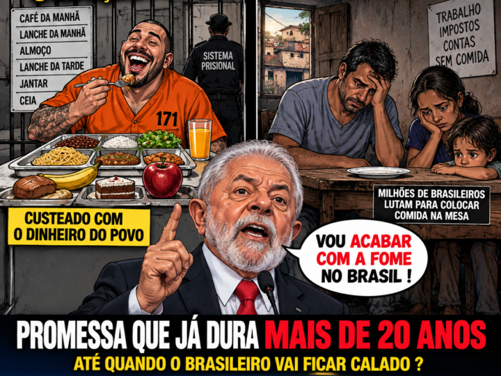 PRESOS COM CINCO REFEIÇÕES POR DIA ENQUANTO MILHÕES DE BRASILEIROS AINDA ENFRENTAM A FOME