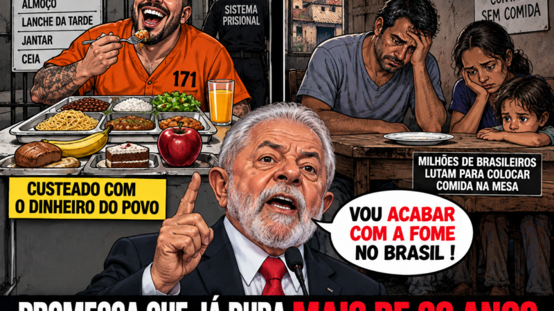 PRESOS COM CINCO REFEIÇÕES POR DIA ENQUANTO MILHÕES DE BRASILEIROS AINDA ENFRENTAM A FOME