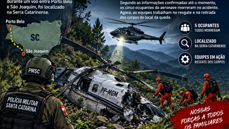 TODOS MORRERAM  – ATENÇÃO: AERONAVE DESAPARECIDA É LOCALIZADA NA SERRA CATARINENSE; CINCO OCUPANTES MORREM NA QUEDA