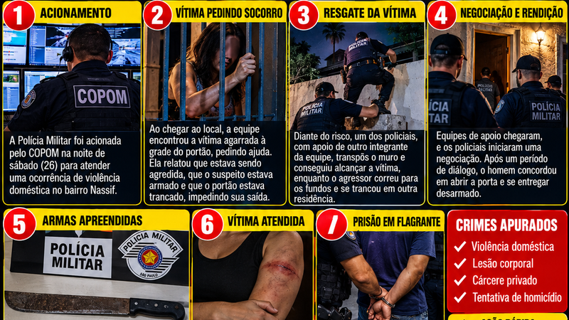 POLÍCIA MILITAR PRENDE HOMEM APÓS OCORRÊNCIA DE VIOLÊNCIA DOMÉSTICA EM JAGUARIÚNA