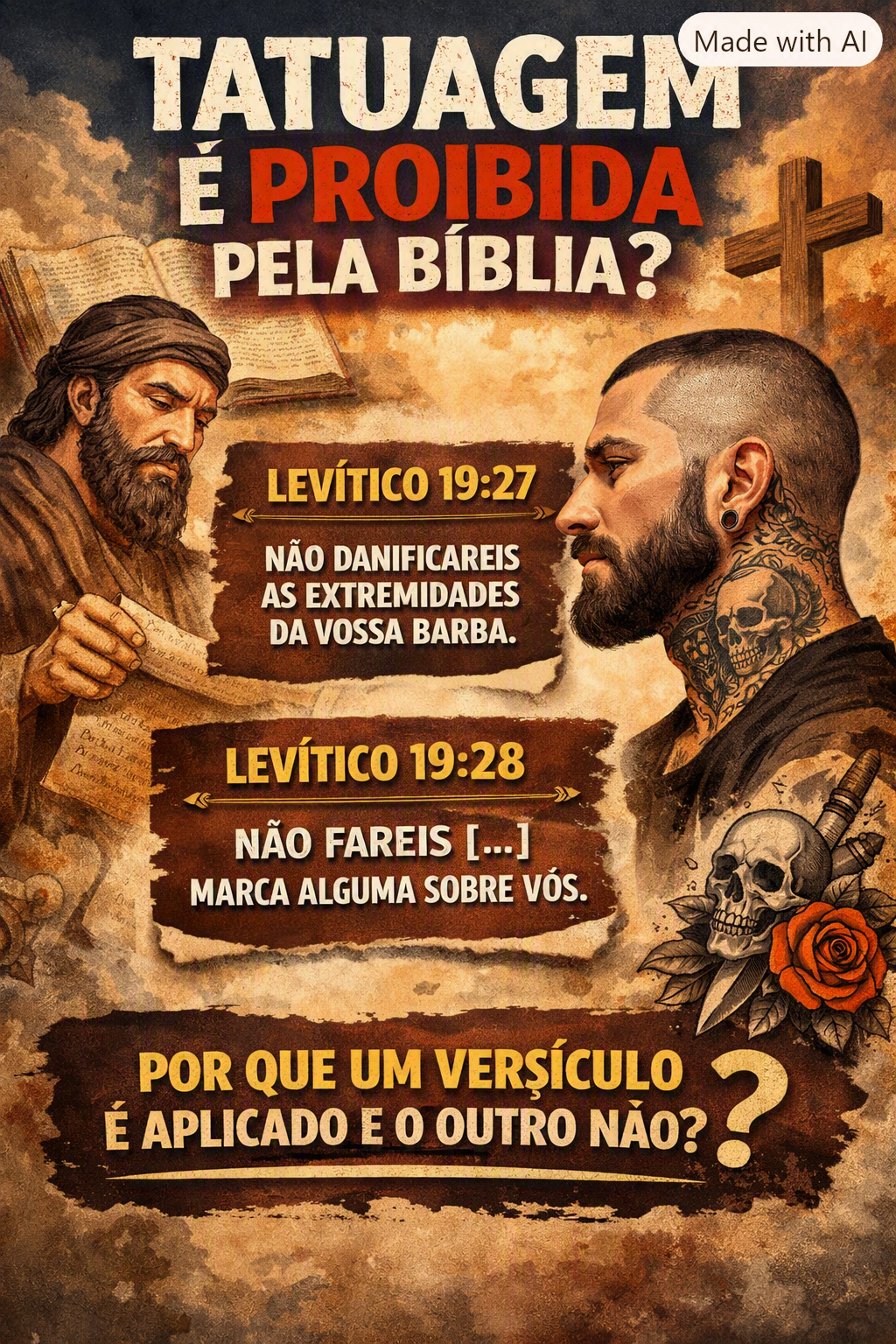 TATUAGEM É PROIBIDA PELA BÍBLIA? LEVÍTICO TAMBÉM FALA SOBRE BARBA E LEVANTA QUESTIONAMENTOS