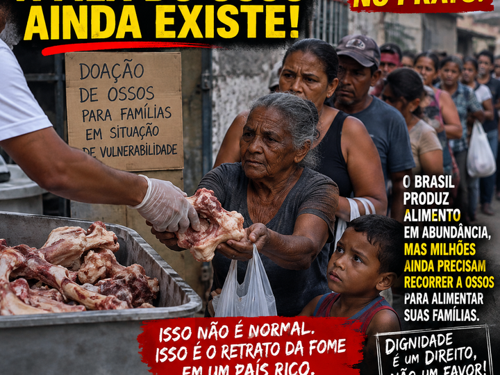 EM PLENO 2026, A FILA DO OSSO AINDA EXISTE: BRASILEIROS RECORREM A OSSOS PARA CONSEGUIR COMIDA