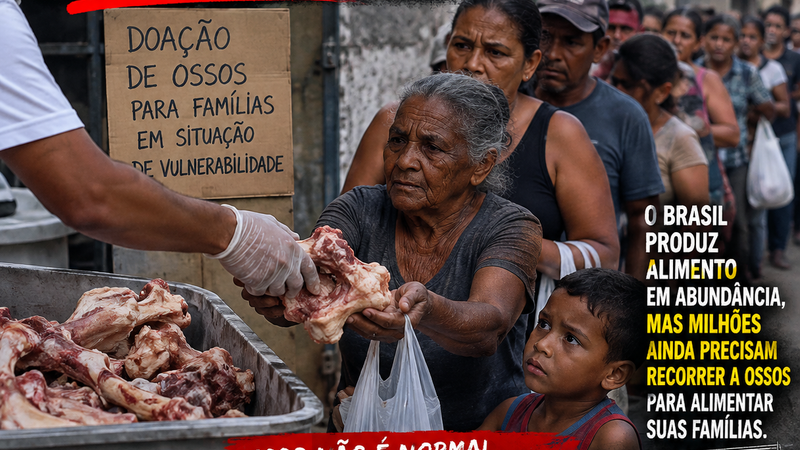 EM PLENO 2026, A FILA DO OSSO AINDA EXISTE: BRASILEIROS RECORREM A OSSOS PARA CONSEGUIR COMIDA