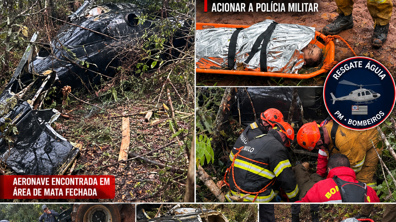 HELICÓPTERO CAI EM ÁREA DE MATA EM IARAS E TRÊS PESSOAS SÃO RESGATADAS COM VIDA
