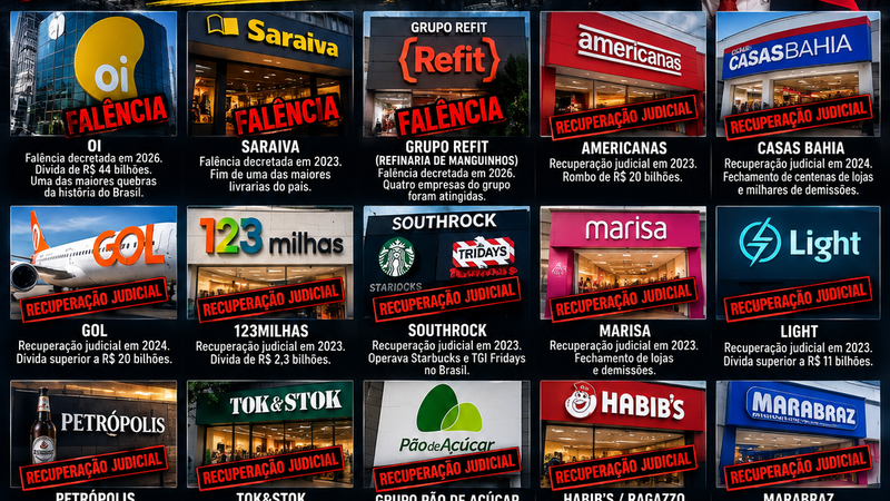 GRANDES EMPRESAS QUE TIVERAM A FALÊNCIA DECRETADA DURANTE O GOVERNO LULA