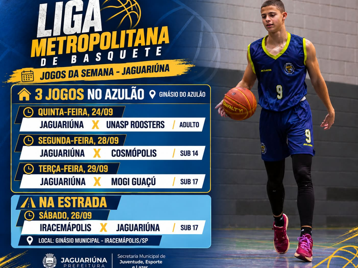 JAGUARIÚNA VOLTA A JOGAR NESTA SEMANA PELA LIGA METROPOLITANA DE BASQUETE