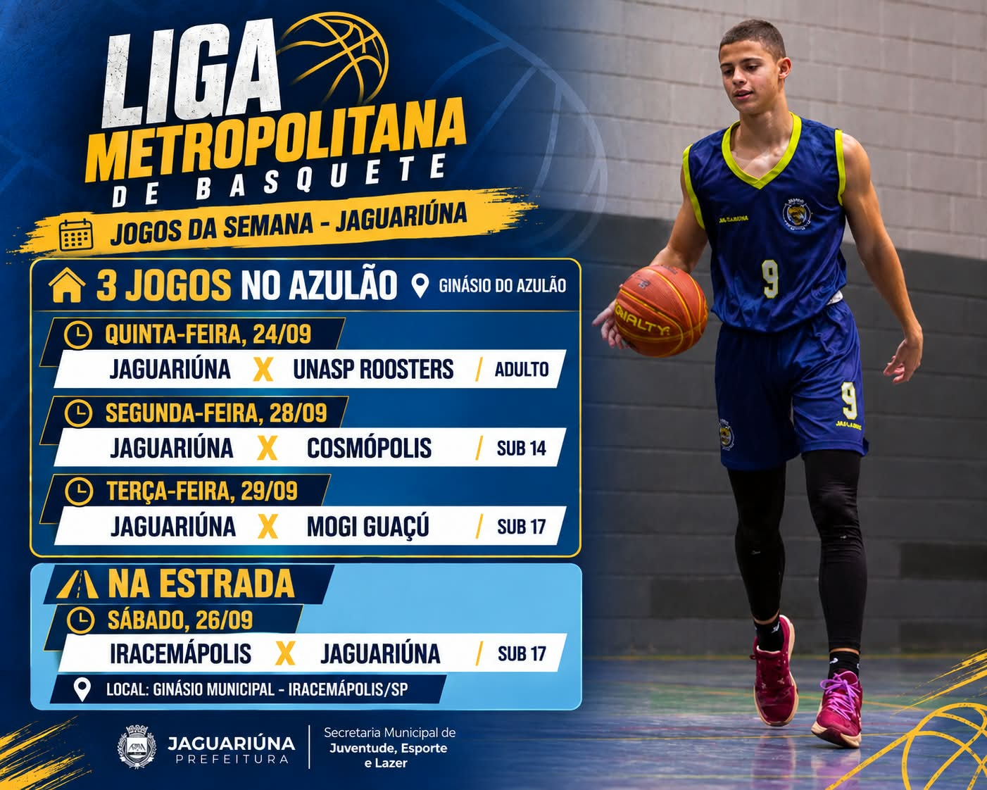 JAGUARIÚNA VOLTA A JOGAR NESTA SEMANA PELA LIGA METROPOLITANA DE BASQUETE