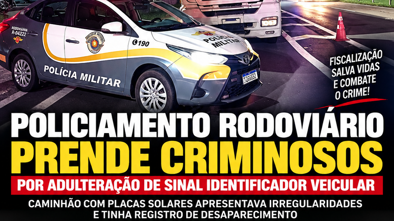 POLICIAMENTO RODOVIÁRIO PRENDE DOIS SUSPEITOS POR ADULTERAÇÃO DE SINAL IDENTIFICADOR DE VEÍCULO EM MOGI MIRIM