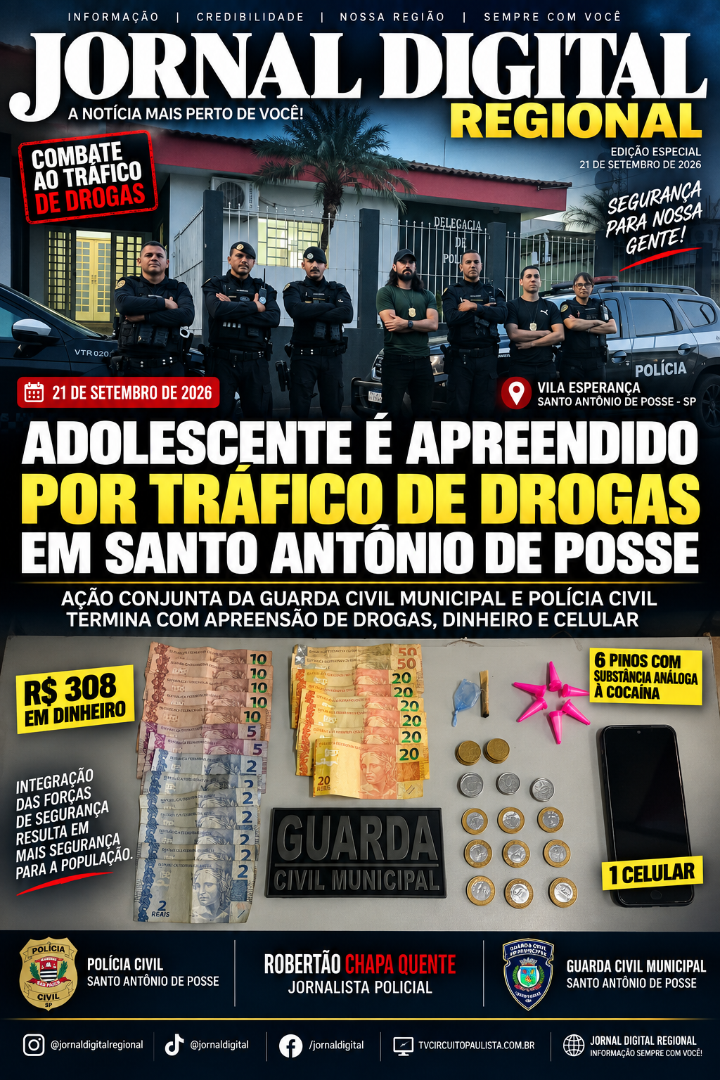 ADOLESCENTE É APREENDIDO POR TRÁFICO DE DROGAS EM SANTO ANTÔNIO DE POSSE
