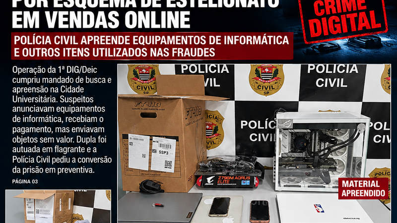 DUPLA É PRESA EM CAMPINAS POR ESQUEMA DE ESTELIONATO EM VENDAS ONLINE