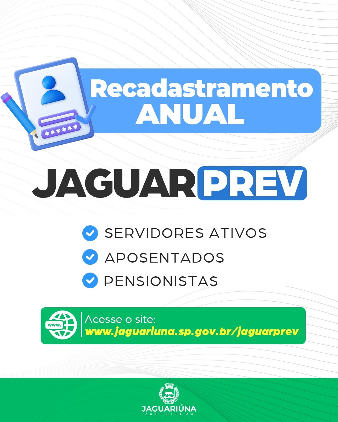 JAGUARPREV ABRE RECADASTRAMENTO ANUAL E PROVA DE VIDA 2026