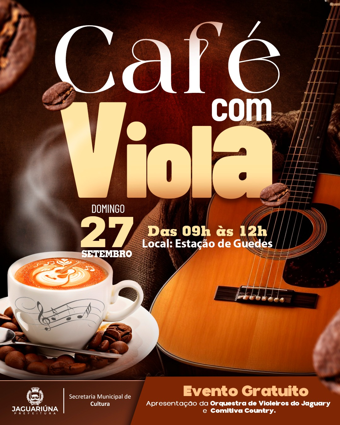 ‘CAFÉ COM VIOLA’ ACONTECE NESTE DOMINGO NA ESTAÇÃO DE GUEDES
