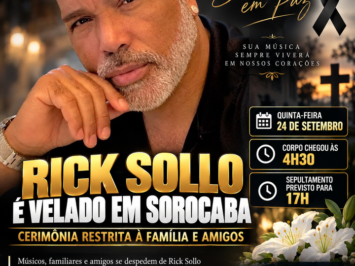 RICK SOLLO É VELADO EM SOROCABA EM CERIMÔNIA RESTRITA À FAMÍLIA E AMIGOS