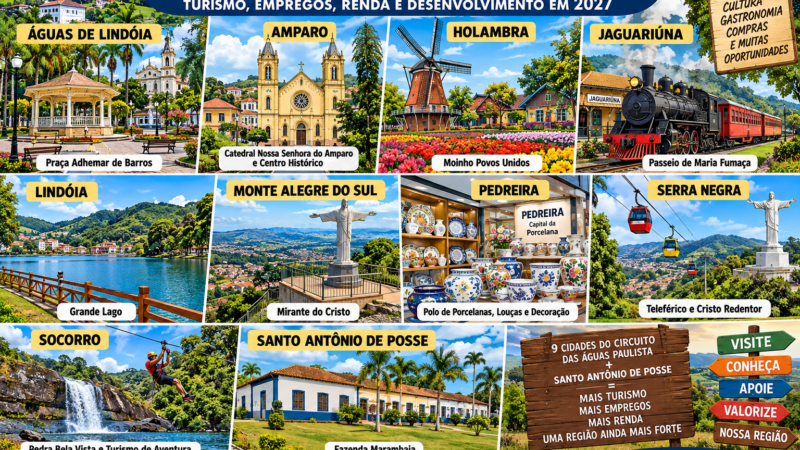 TURISMO EM 2027: CIRCUITO DAS ÁGUAS PAULISTA E CIDADES DA REGIÃO PODEM AMPLIAR EMPREGOS, RENDA E OPORTUNIDADES