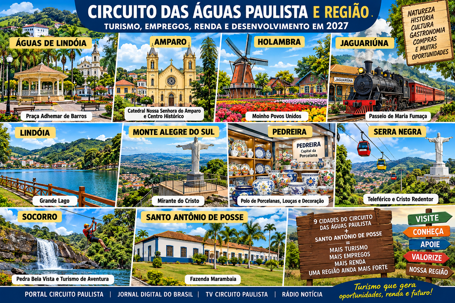 TURISMO EM 2027: CIRCUITO DAS ÁGUAS PAULISTA E CIDADES DA REGIÃO PODEM AMPLIAR EMPREGOS, RENDA E OPORTUNIDADES