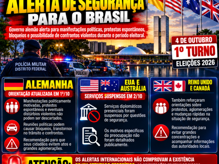 ALEMANHA REFORÇA ALERTA DE SEGURANÇA PARA O BRASIL ÀS VÉSPERAS DAS ELEIÇÕES