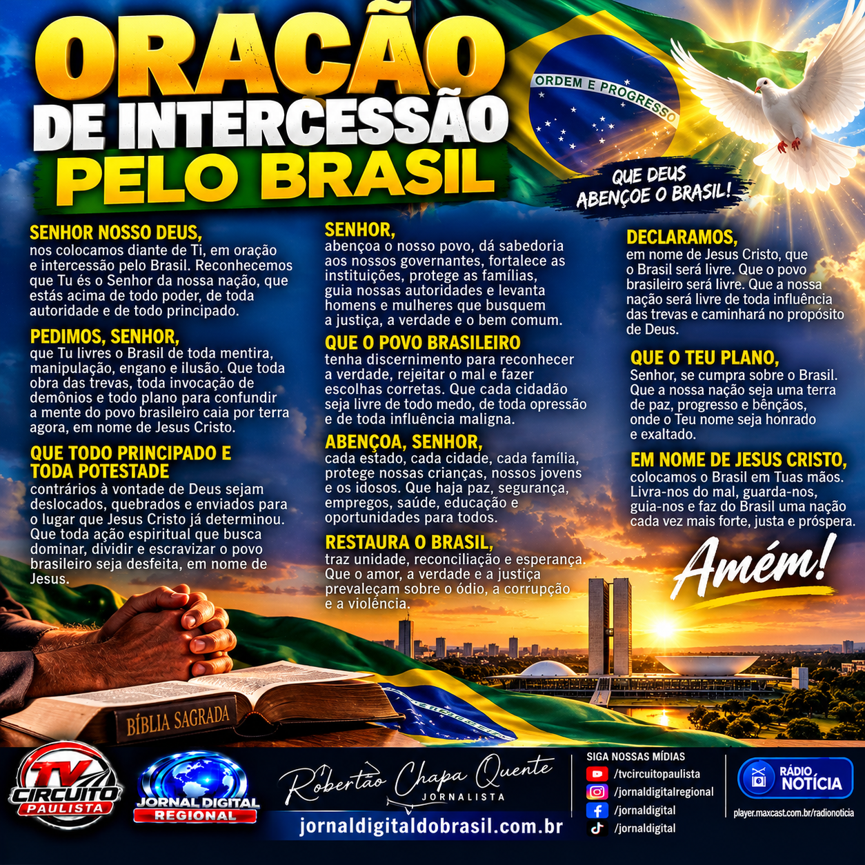 🚨 ALERTA DE ORAÇÃO PELO BRASIL — EM NOME DE JESUS CRISTO! 🇧🇷