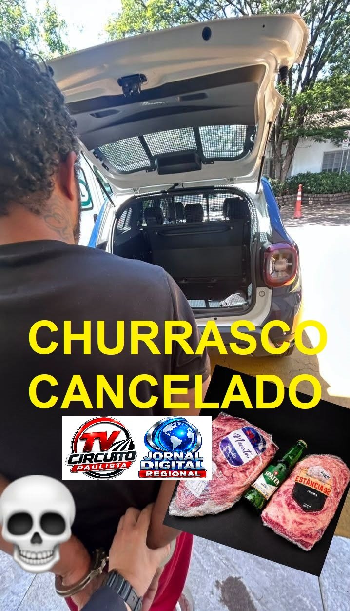 GCM DE HOLAMBRA CANCELA O CHURRASCO E PRENDE SUSPEITO APÓS FURTO DE PICANHAS EM SUPERMERCADO