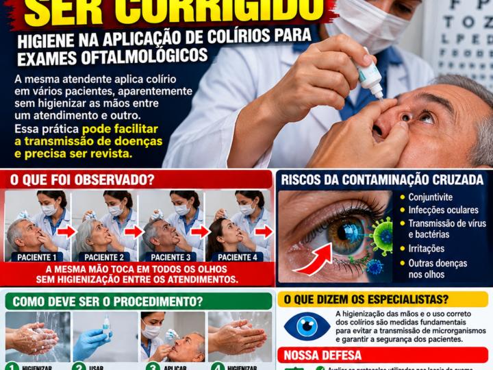 UM ERRO QUE PRECISA SER CORRIGIDO: HIGIENE E SEGURANÇA NA APLICAÇÃO DE COLÍRIOS PARA EXAMES OFTALMOLÓGICOS