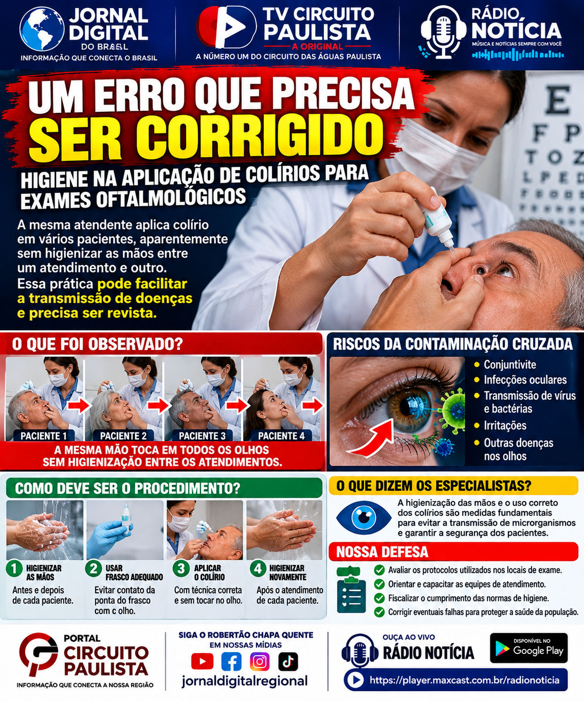 UM ERRO QUE PRECISA SER CORRIGIDO: HIGIENE E SEGURANÇA NA APLICAÇÃO DE COLÍRIOS PARA EXAMES OFTALMOLÓGICOS