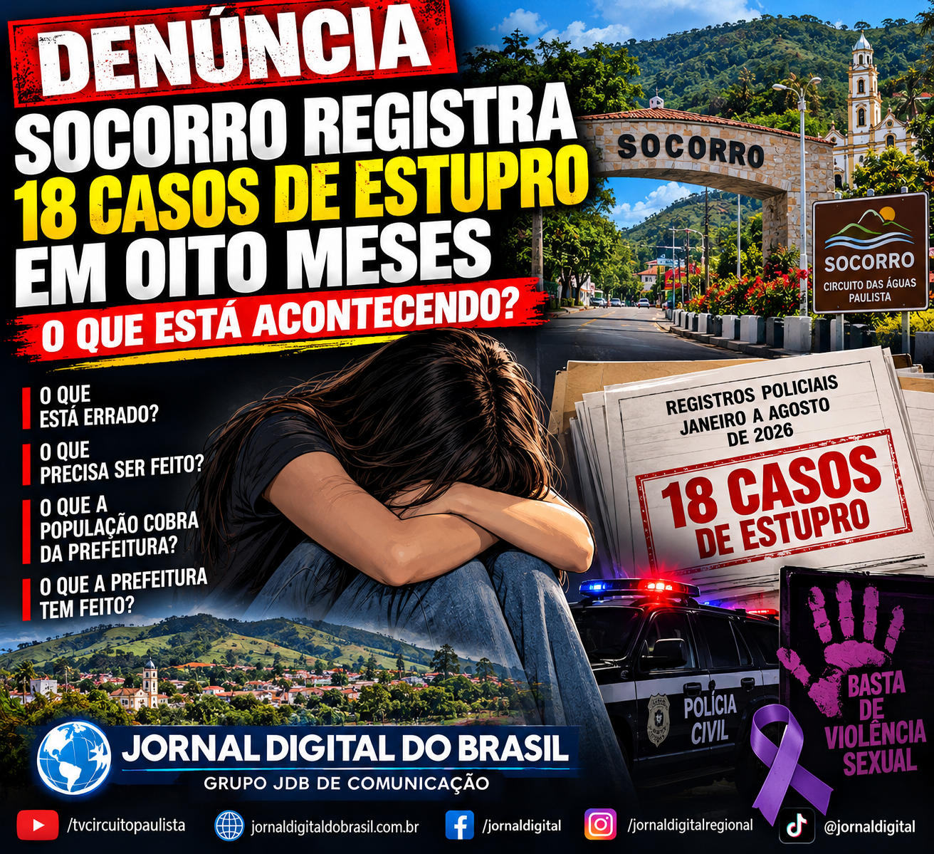 DENÚNCIA: SOCORRO REGISTRA 18 CASOS DE ESTUPRO EM OITO MESES. O QUE ESTÁ ACONTECENDO E ONDE ESTÃO AS RESPOSTAS?