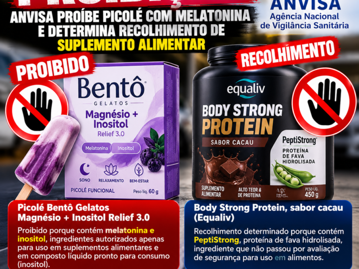 ANVISA PROÍBE PICOLÉ COM MELATONINA E DETERMINA RECOLHIMENTO DE SUPLEMENTO ALIMENTAR