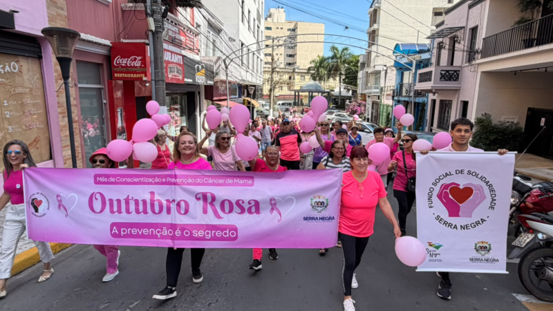 SERRA NEGRA – Caminhada Outubro Rosa reúne comunidade em Serra Negra pela prevenção ao câncer de mama