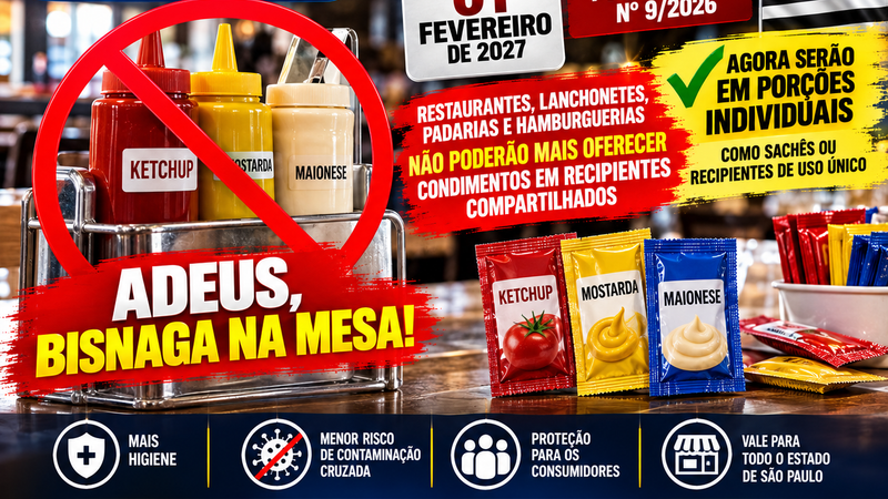 ADEUS, BISNAGA NA MESA? SÃO PAULO ADIA PROIBIÇÃO DE RECIPIENTES COMPARTILHADOS DE MOLHOS