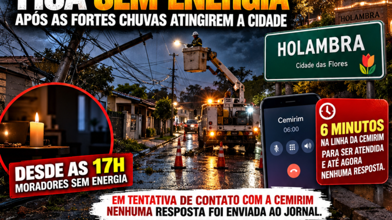 BAIRRO IMIGRANTES, EM HOLAMBRA, FICA SEM ENERGIA APÓS FORTES CHUVAS; MORADORES COBRAM RESPOSTAS DA CEMIRIM