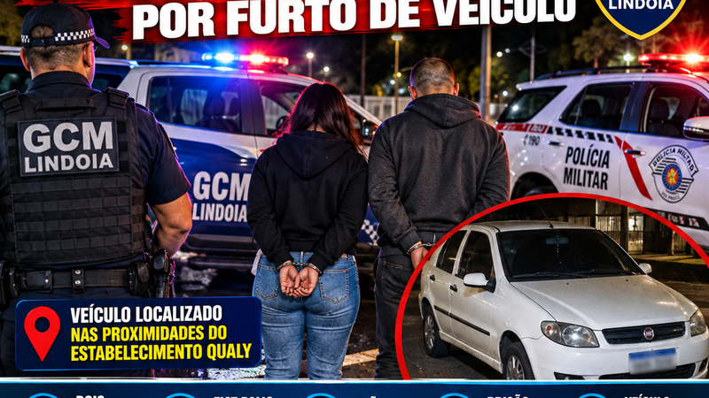 GCM DE LINDOIA PRENDE DOIS EM FLAGRANTE POR SUSPEITA DE FURTO DE VEÍCULO