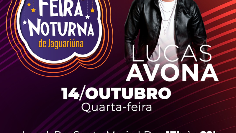 FEIRA NOTURNA DE JAGUARIÚNA ACONTECE HOJE NO PARQUE SANTA MARIA