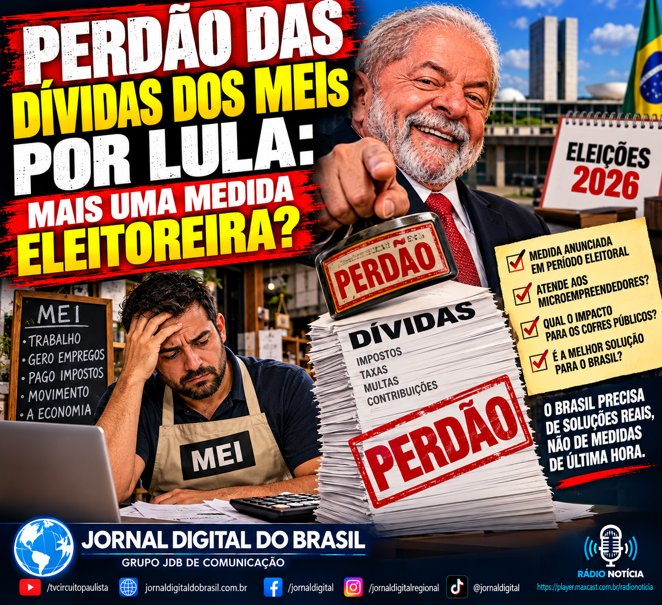 PERDÃO DE R$ 12,6 BILHÕES EM DÍVIDAS DE MEIs: ALÍVIO AOS EMPREENDEDORES OU MEDIDA ELEITOREIRA DE LULA?